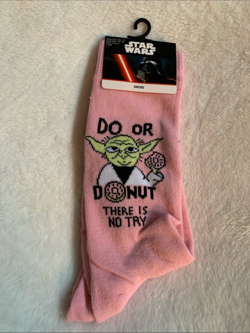 Star Wars Pink Yoda Donut Crew Socks